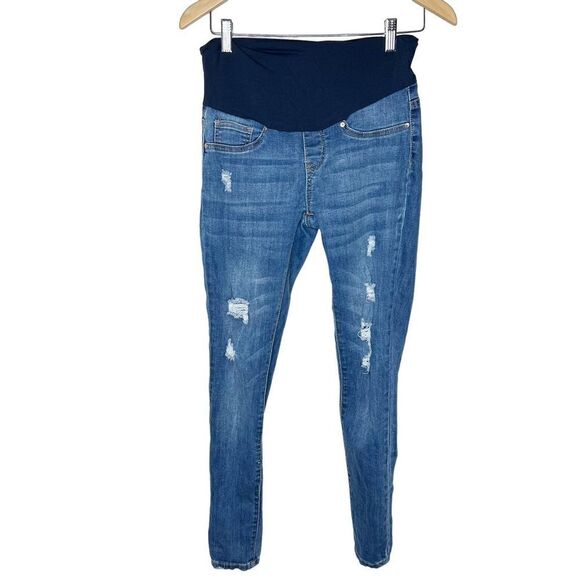 Blue Savvy Distressed Maternity Jegging Jeans Size Small - Picture 1 of 7